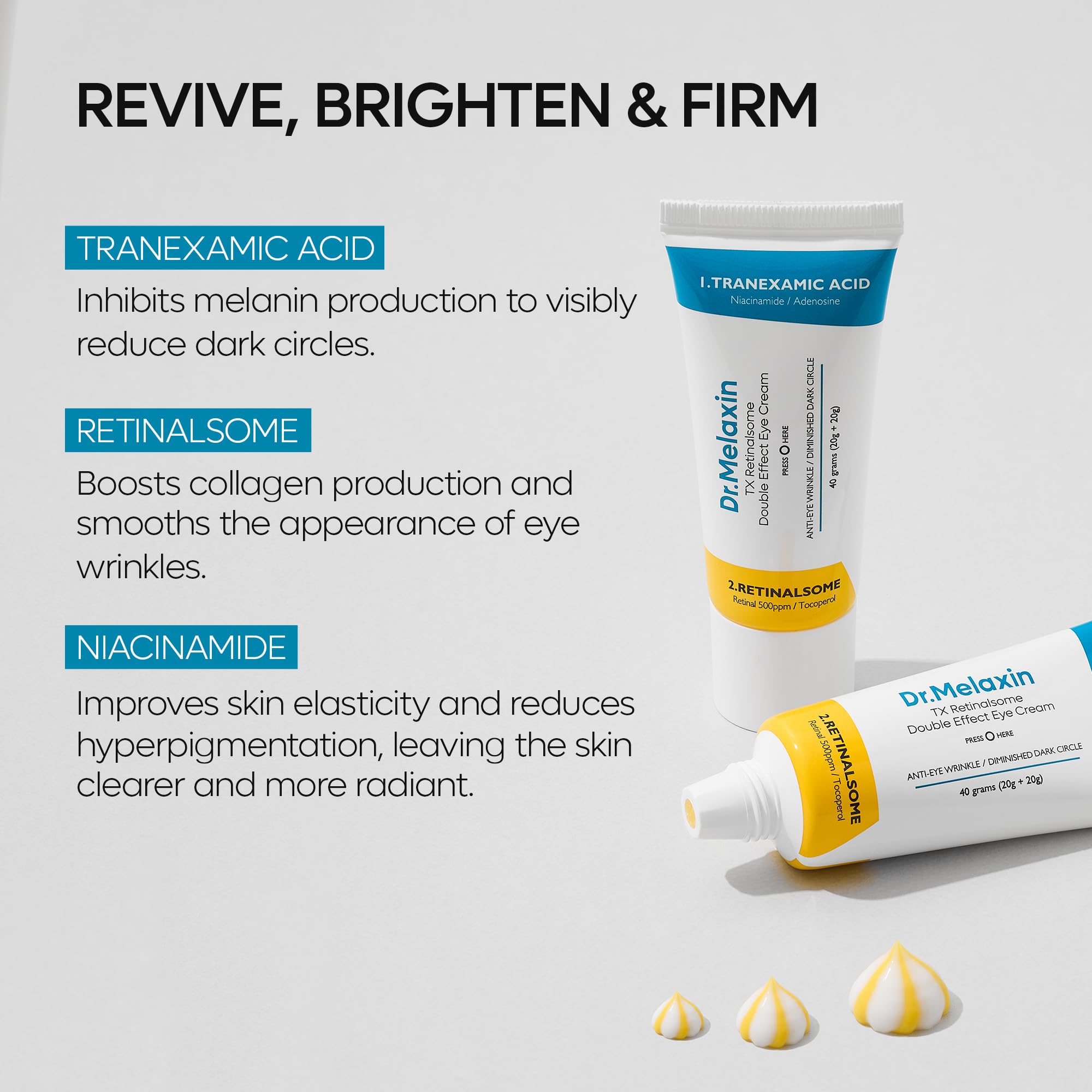 Dr.Melaxin texture crème nocturne: soin ciblé pour le soir.