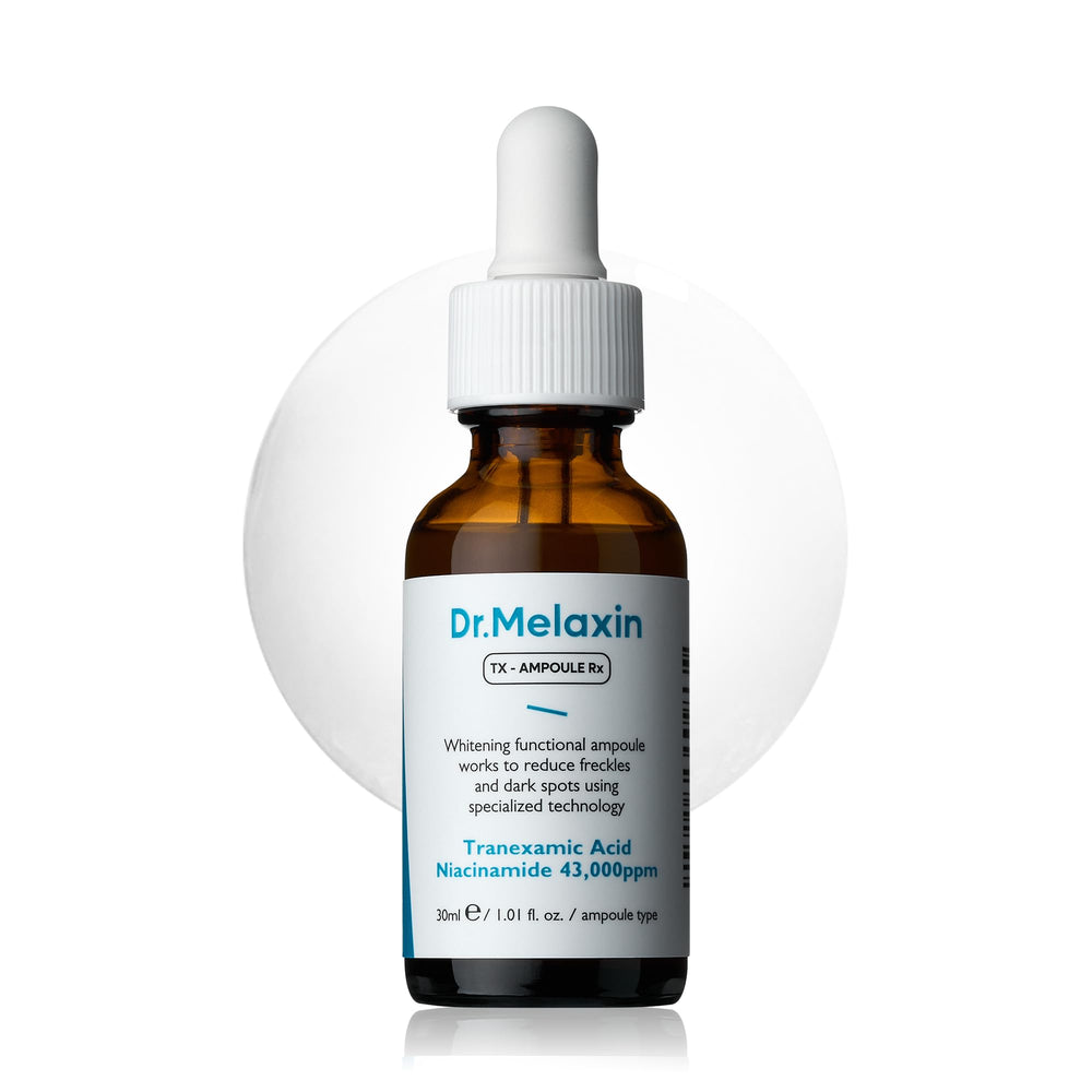 Dr.Melaxin TX ampoule visage : flacon élégant pour une application facile.