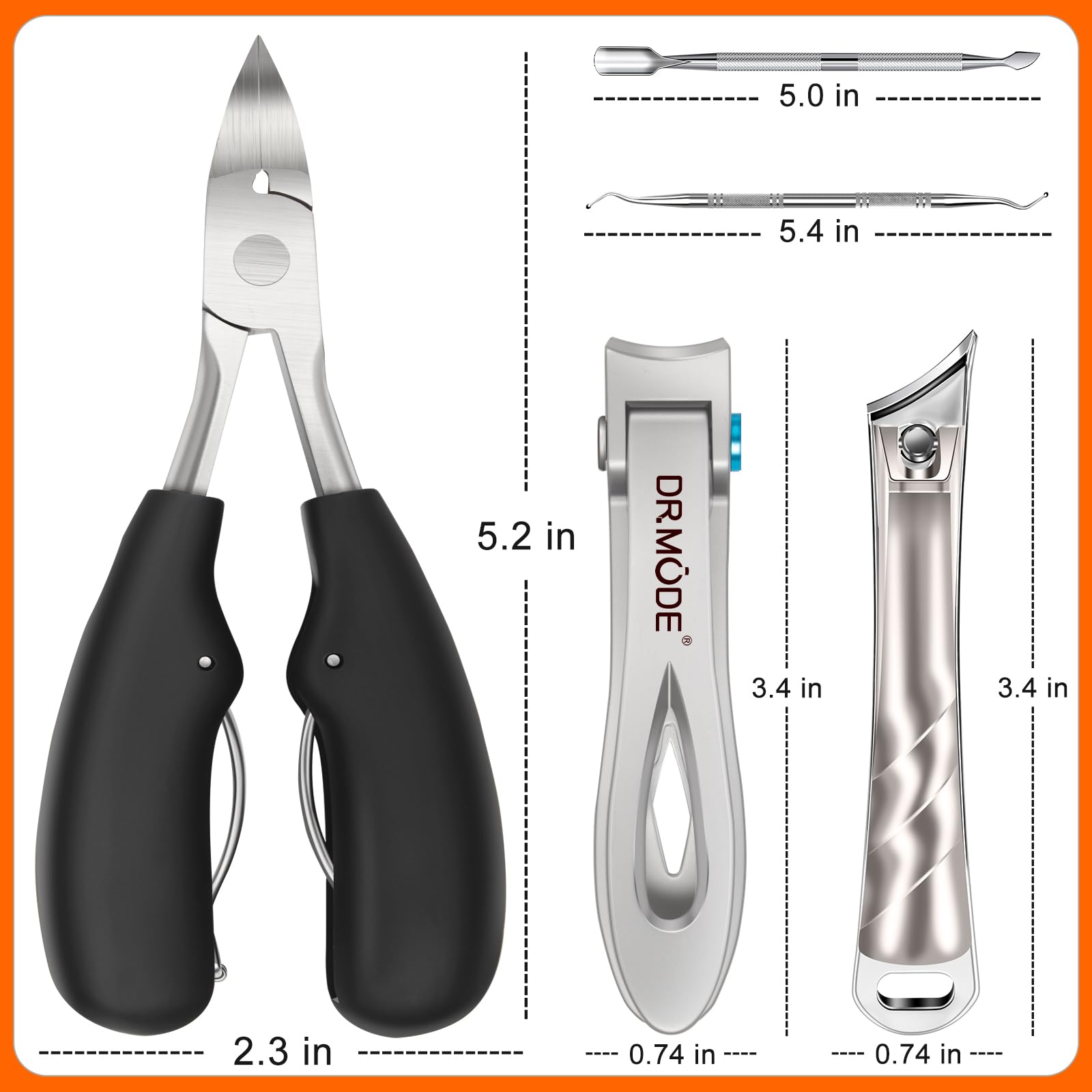 DRMODE conjunto cortaúñas duradero y fácil de limpiar.