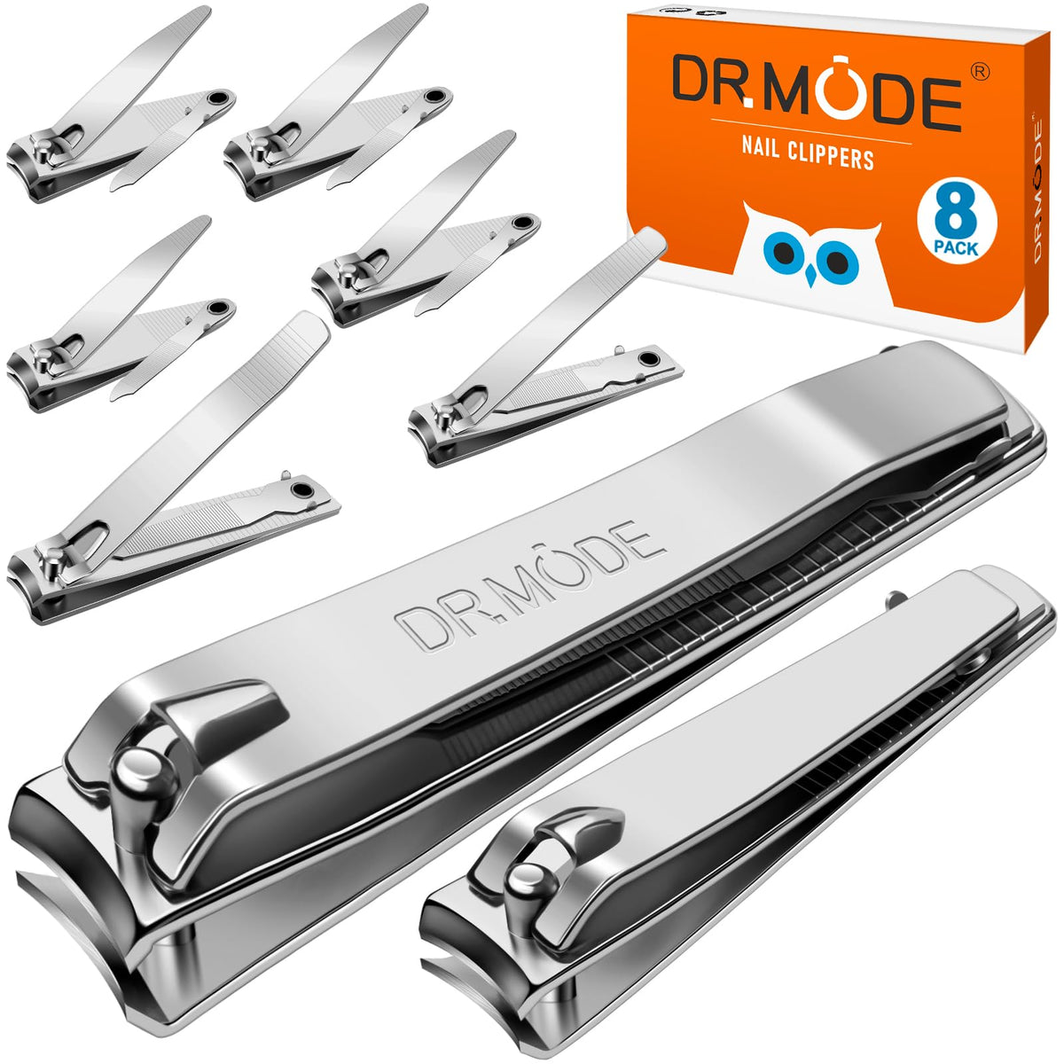 DRMODE corta uñas grandes para uso familiar, conjunto de 8 piezas.