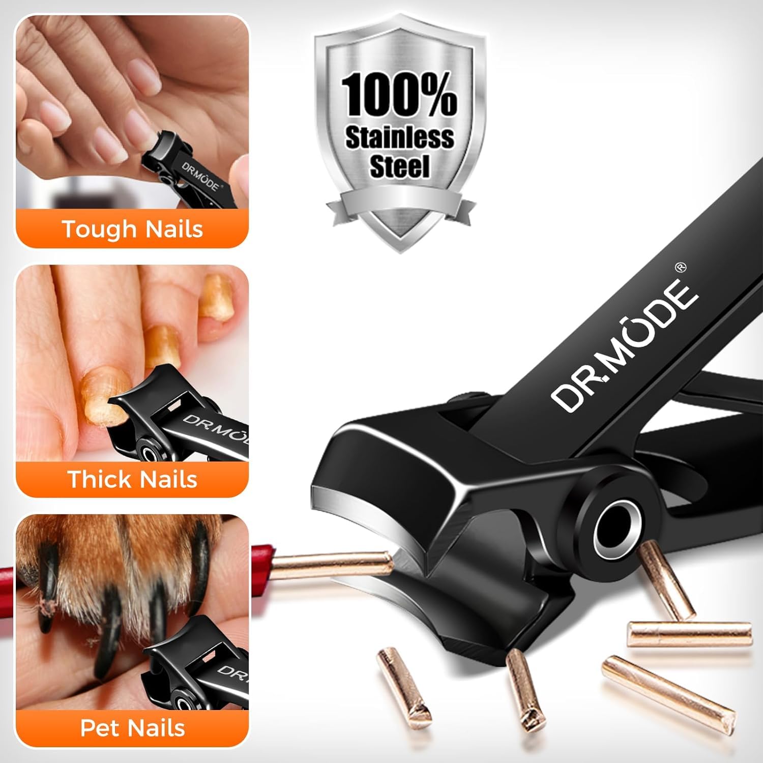 DRMODE cortador uñas con recolector facilita limpieza tras uso