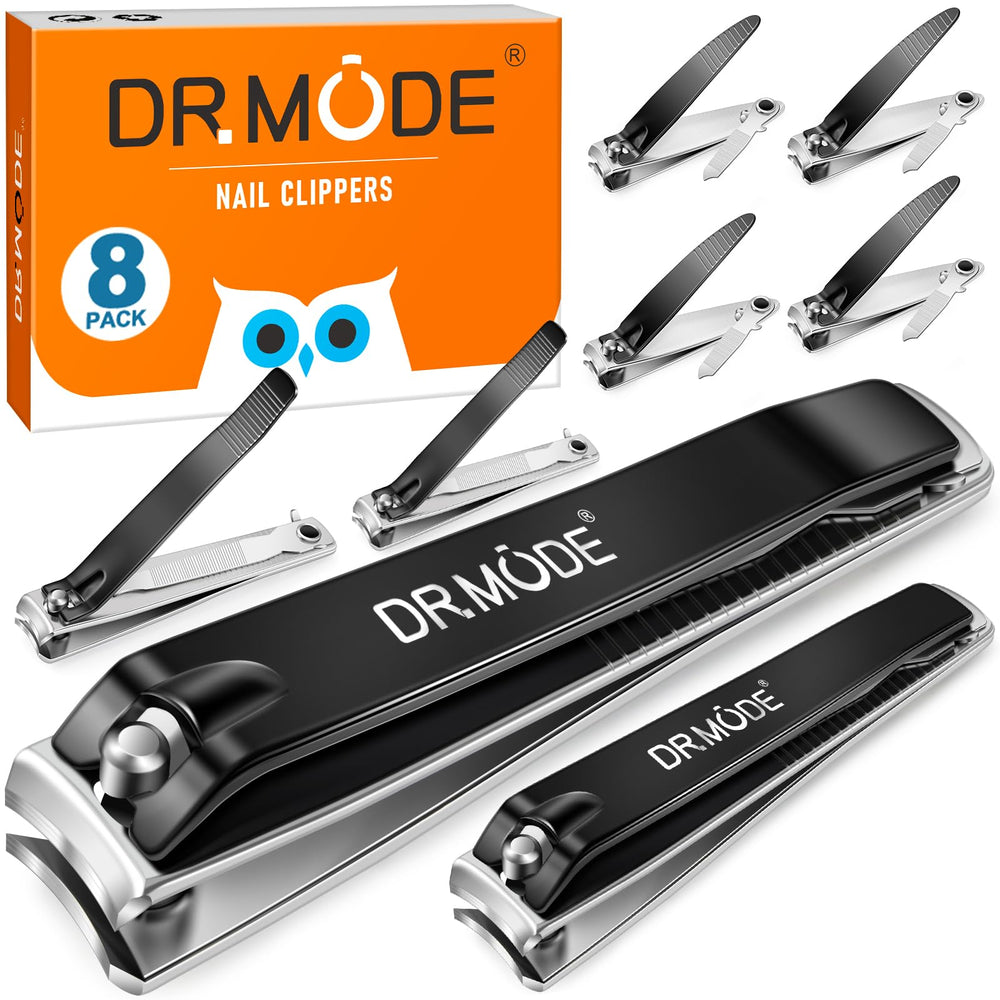 DRMODE cortaúñas para adultos: juego de 8 piezas en acero inoxidable para uñas duras