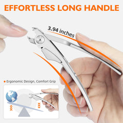 DRMODE cortaúñas con apertura amplia para uñas gruesas, corte más eficiente.