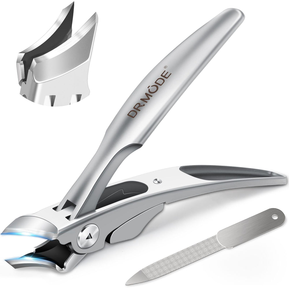 DRMODE cortaúñas inclinados para hombres con manos grandes, agarre cómodo y control preciso.