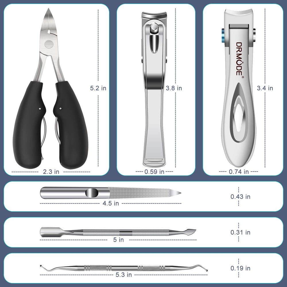 DRMODE set 6 en 1 para cuidado completo de uñas gruesas y encarnadas.