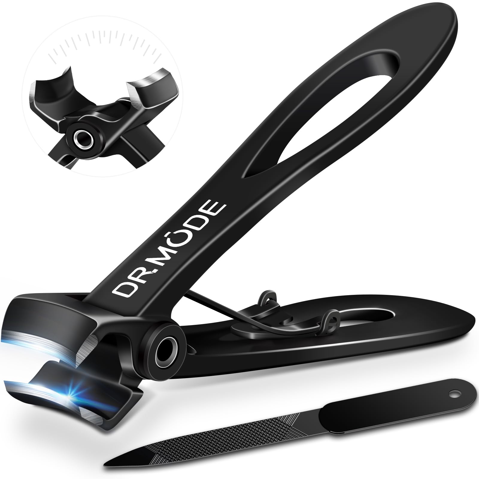 DRMODE Cortaúñas para hombres con apertura 16 mm, facilita cortar uñas gruesas.