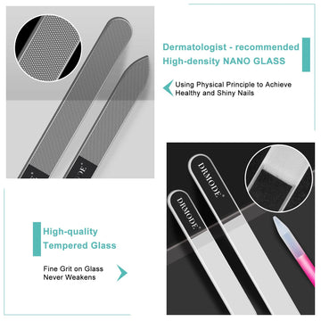DRMODE lima de cristal precisa para uñas limpias y definidas