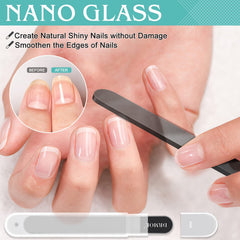 DRMODE lima de vidrio doble lado suaviza y da forma a uñas