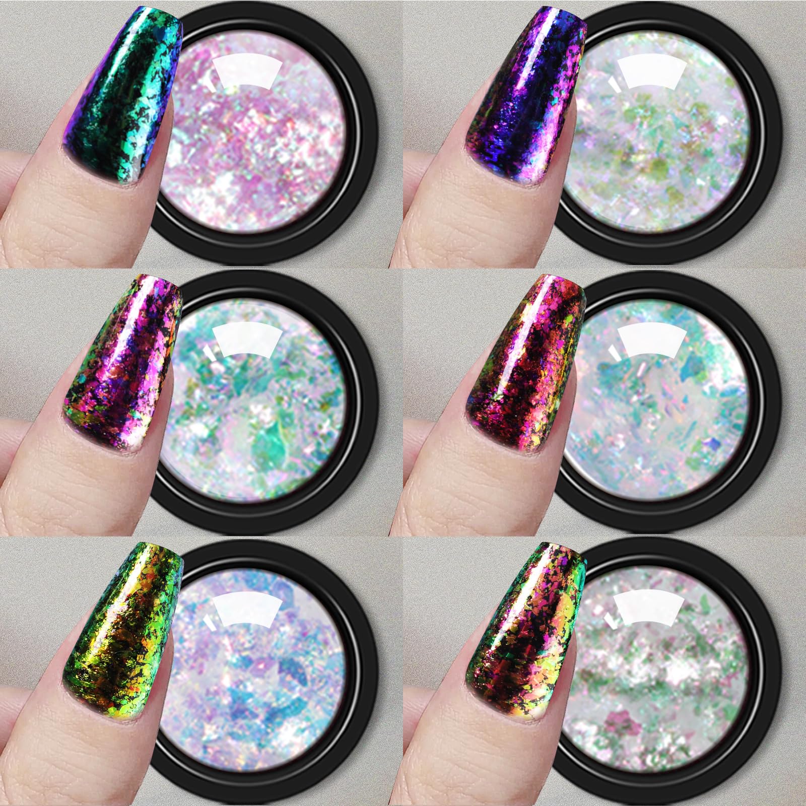 DRMODE polvos cromados espejo morado para uñas elegantes