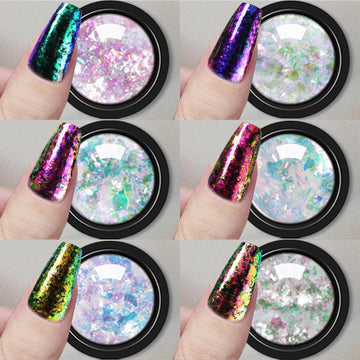 DRMODE polvos cromados espejo morado para uñas elegantes
