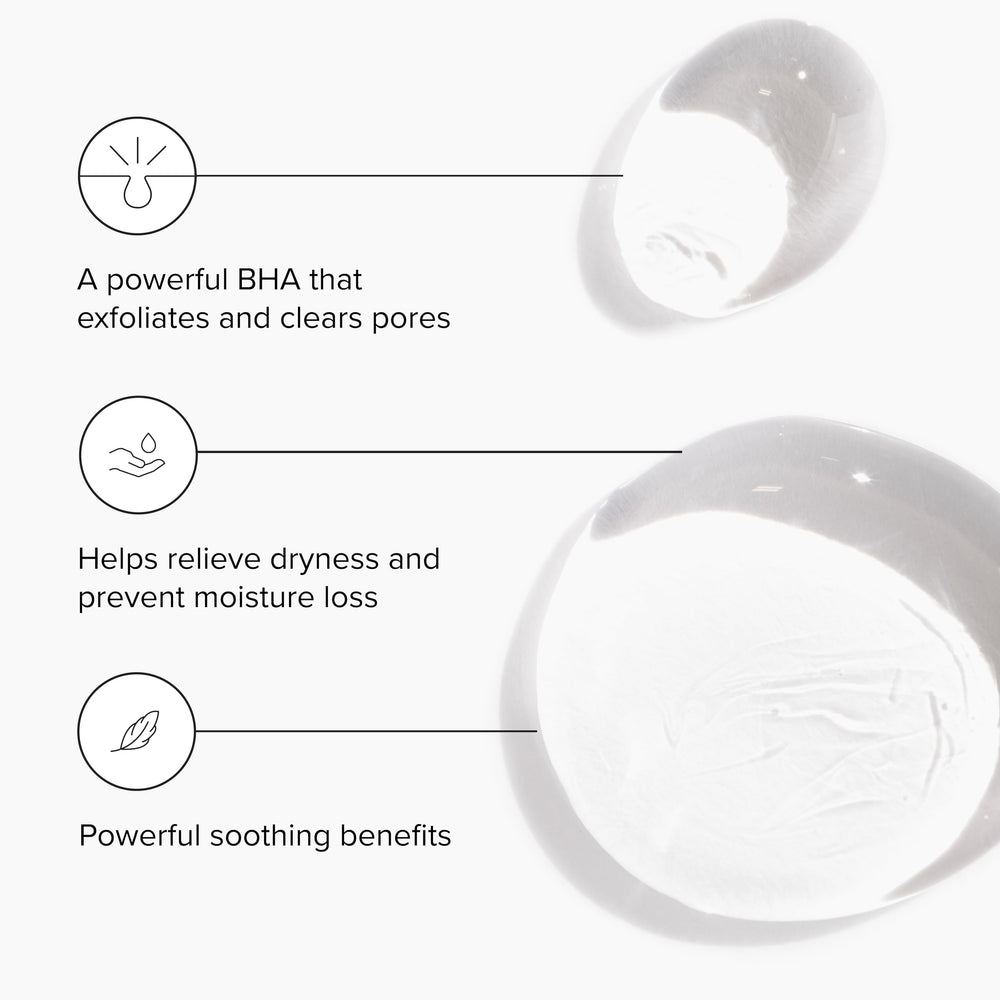 DRMTLGY BHA Toner para rostro, enfoque en reducción de poros y brillo.