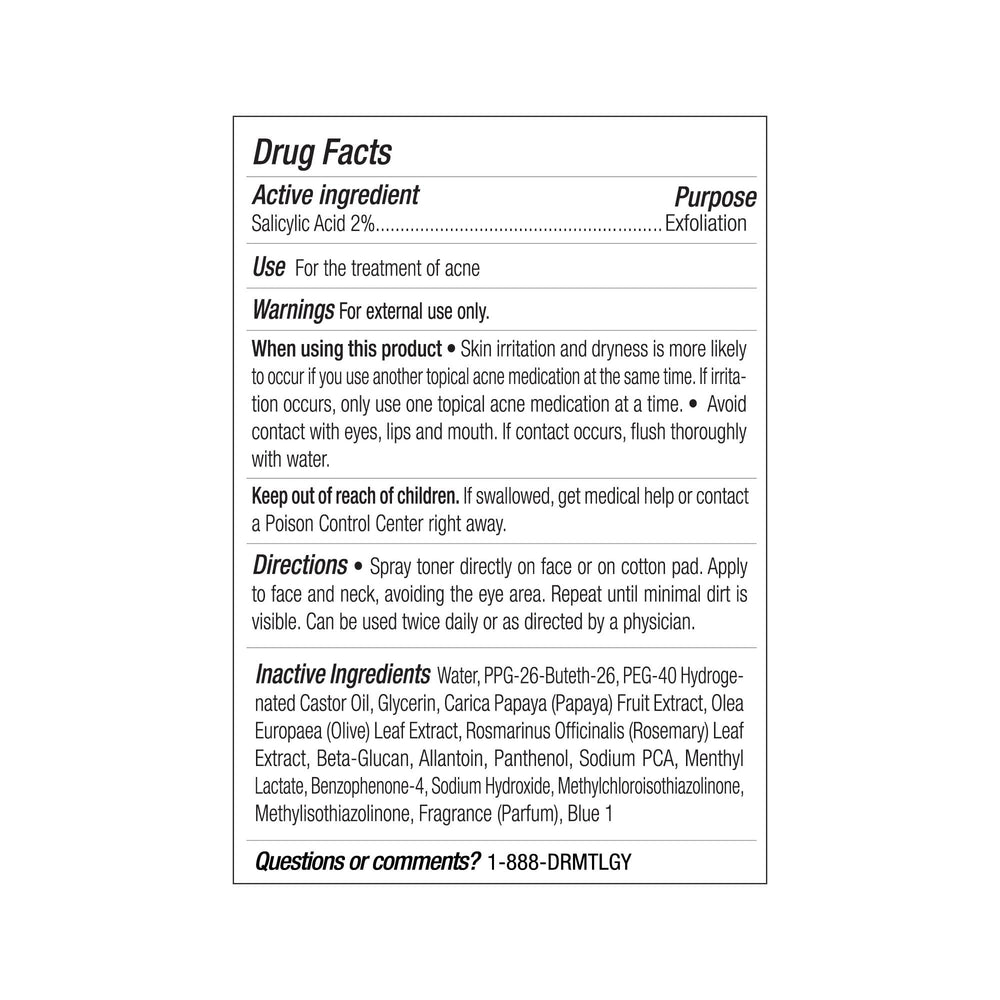DRMTLGY BHA Toner con sensación fresca y uso diario para piel grasa.