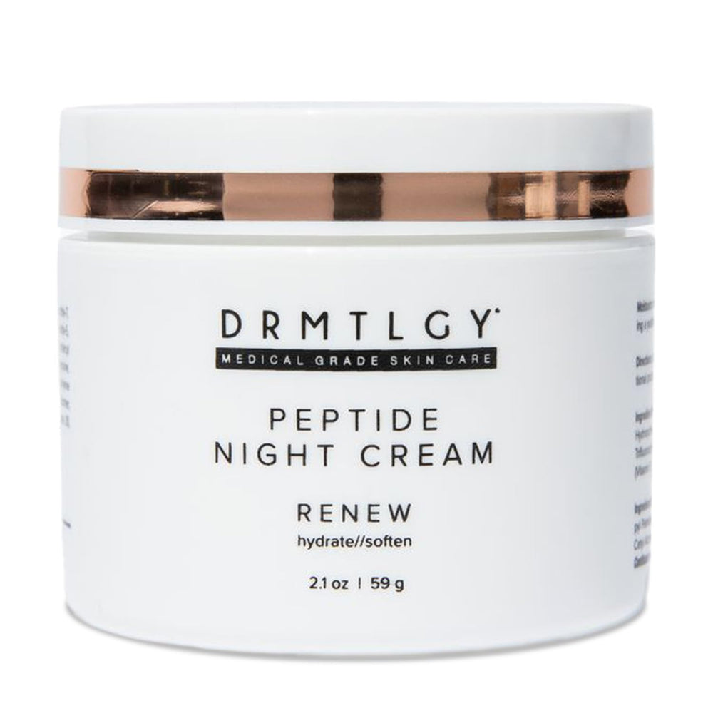 DRMTLGY crema nocturna con péptidos en botella, hidratación intensiva para piel firme
