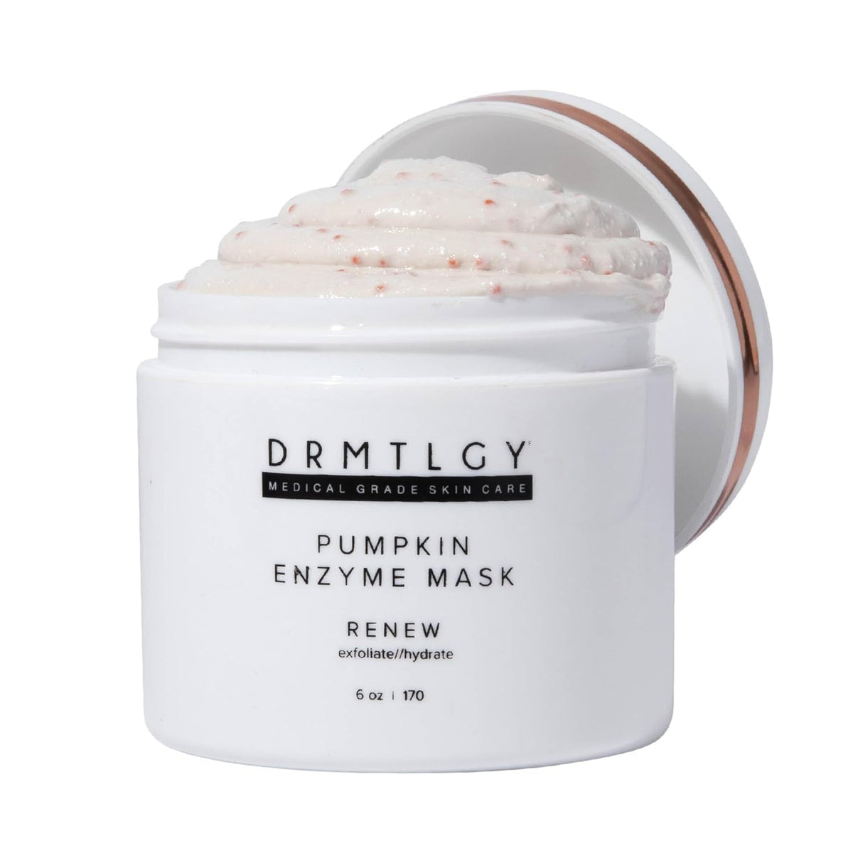 DRMTLGY mascarilla calabaza enzimas en botella, exfoliación suave y piel radiante.