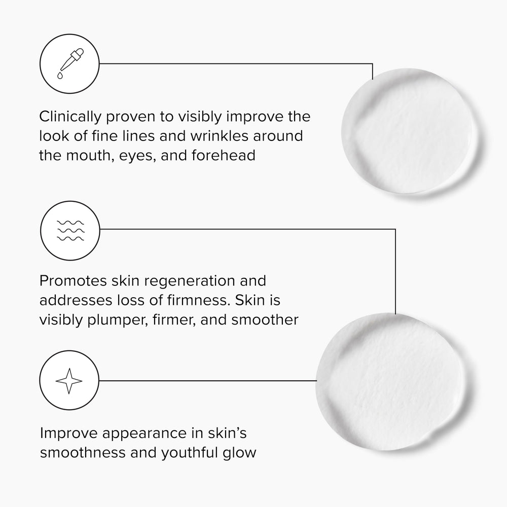 DRMTLGY Serum sin agujas con ingredientes clave para firmeza suave.