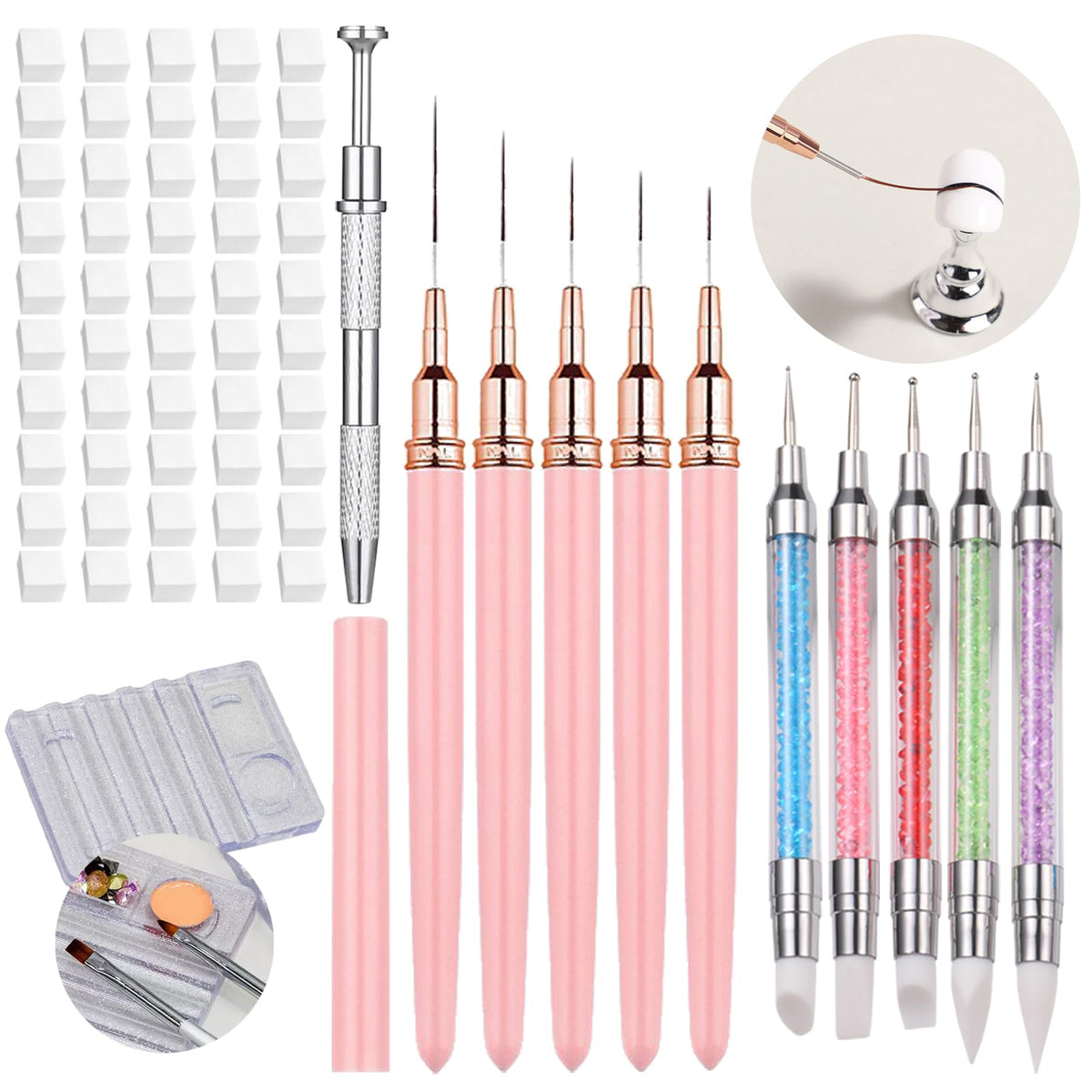 Dr.nail pinceles de línea profesionales para detalles finos en uñas