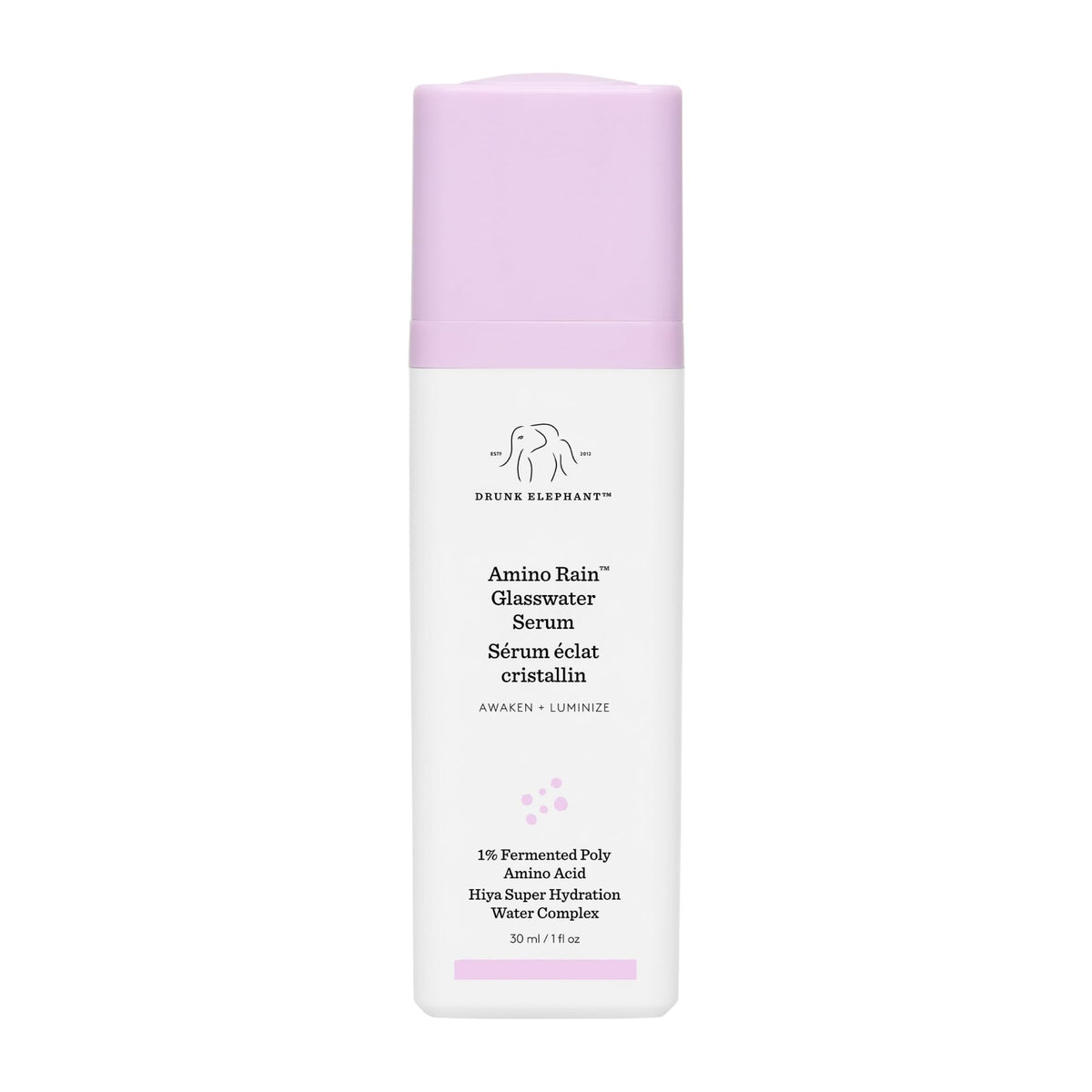 Drunk Elephant Amino Rain, suero en botella para hidratación avanzada y luminosidad.