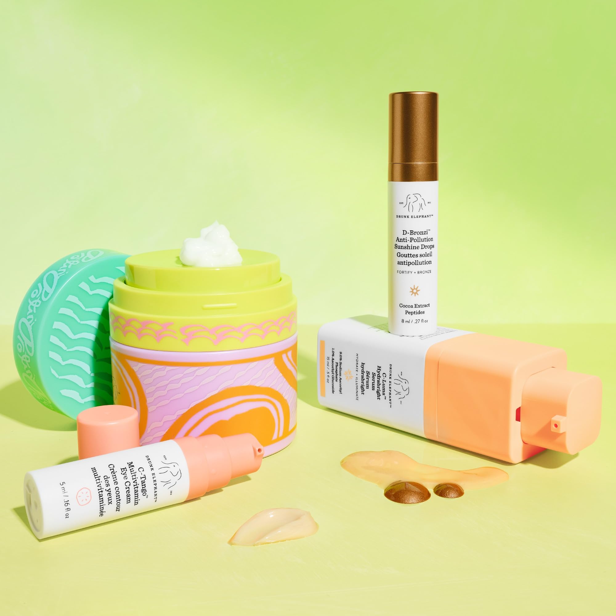 Drunk Elephant D-Bronzi bronceador frasco, brillos suaves para un tono natural