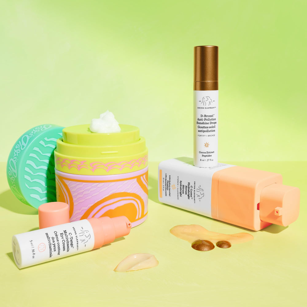 Drunk Elephant D-Bronzi bronceador frasco, brillos suaves para un tono natural