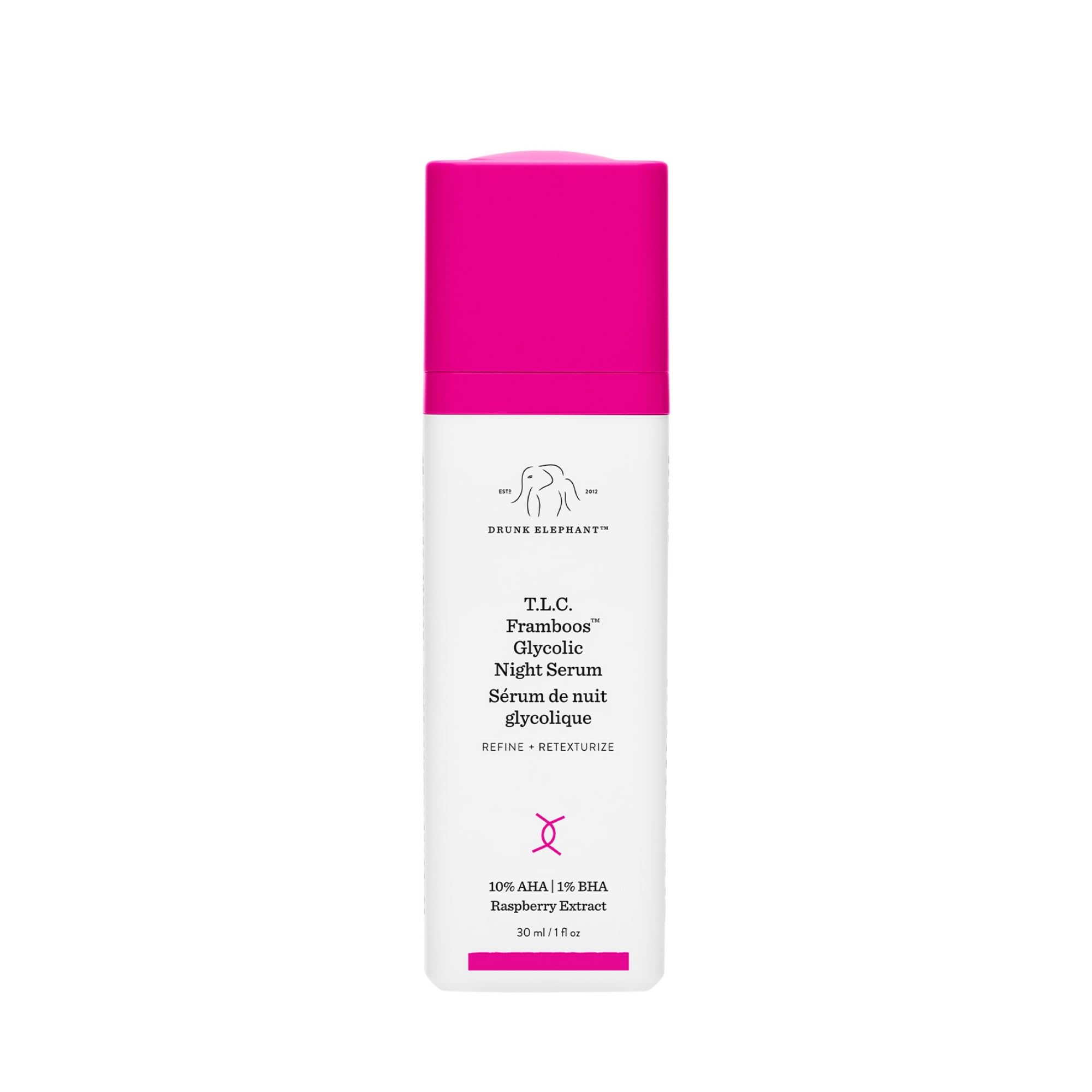 Drunk Elephant Framboos Serum, frasco de 30 ml para piel suave al despertar