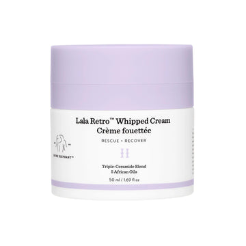 Drunk Elephant Lala Retro Whipped Cream en el bote, hidrata la piel diariamente.