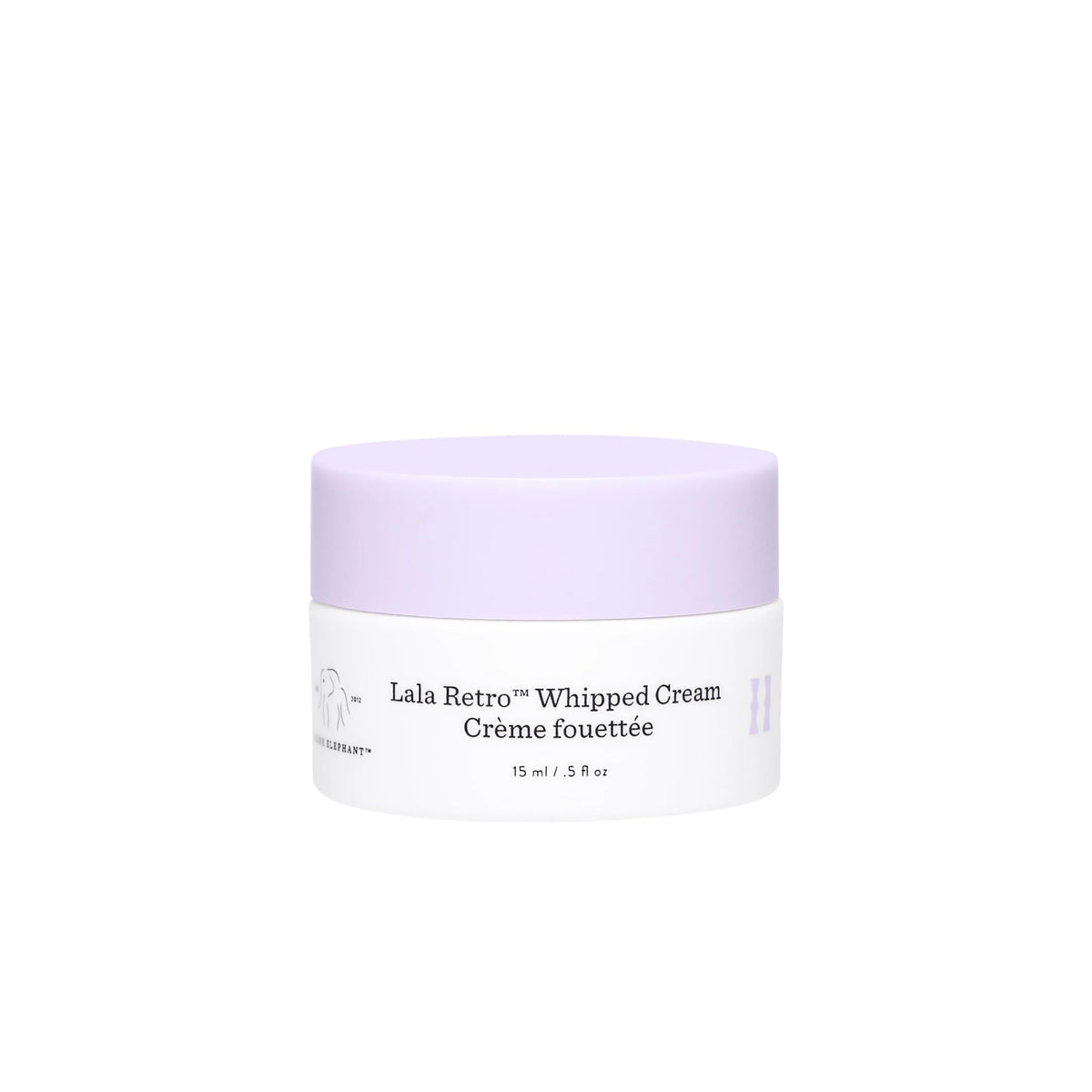 Drunk Elephant Lala Retro Whipped Cream en bote de 15 ml para hidratación diaria.