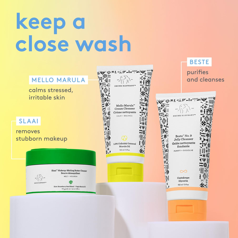 Sin fragancia, Drunk Elephant Mello Marula Cream Cleanser para piel sensible.