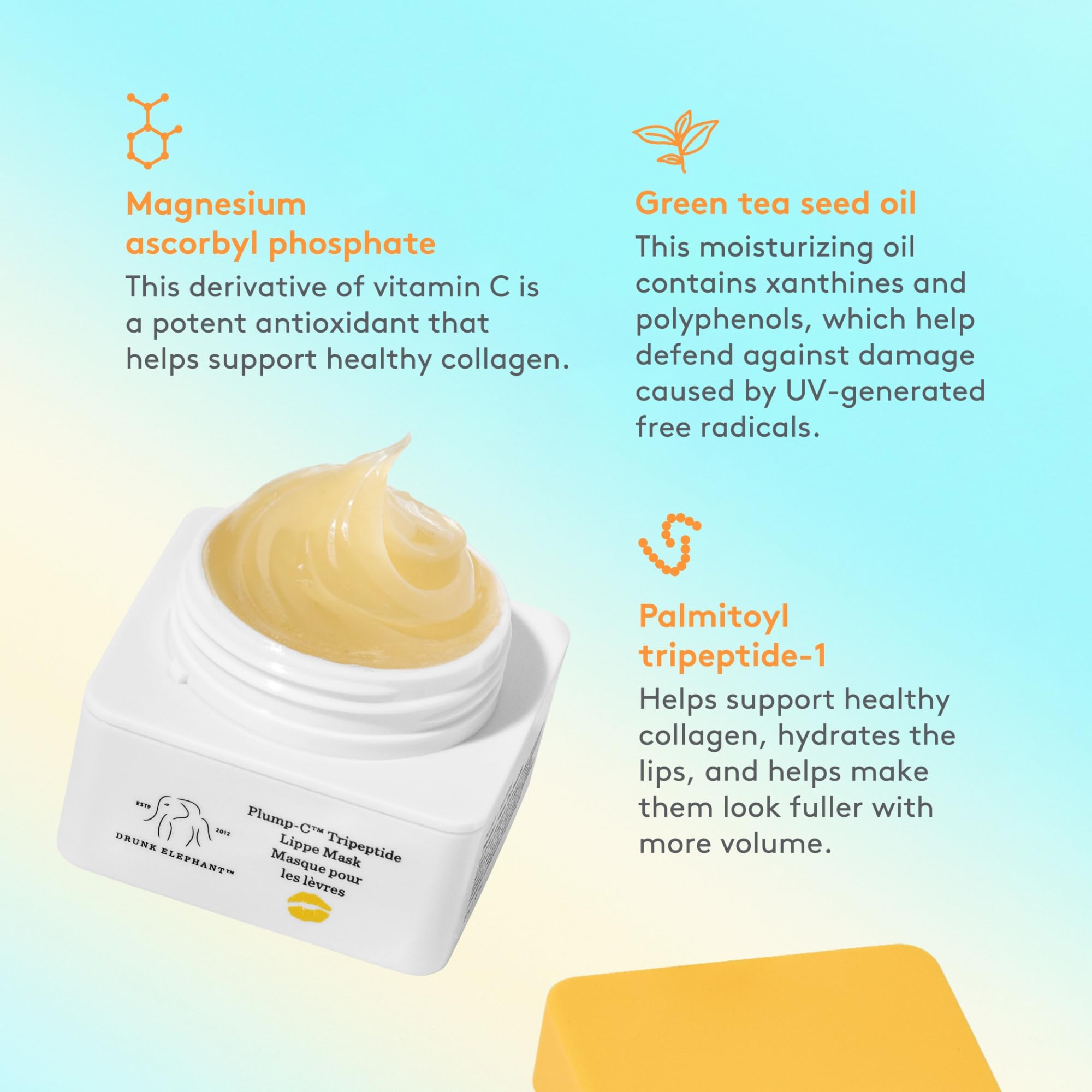 Empaque de 20 g de Lippe Mask para uso diario.