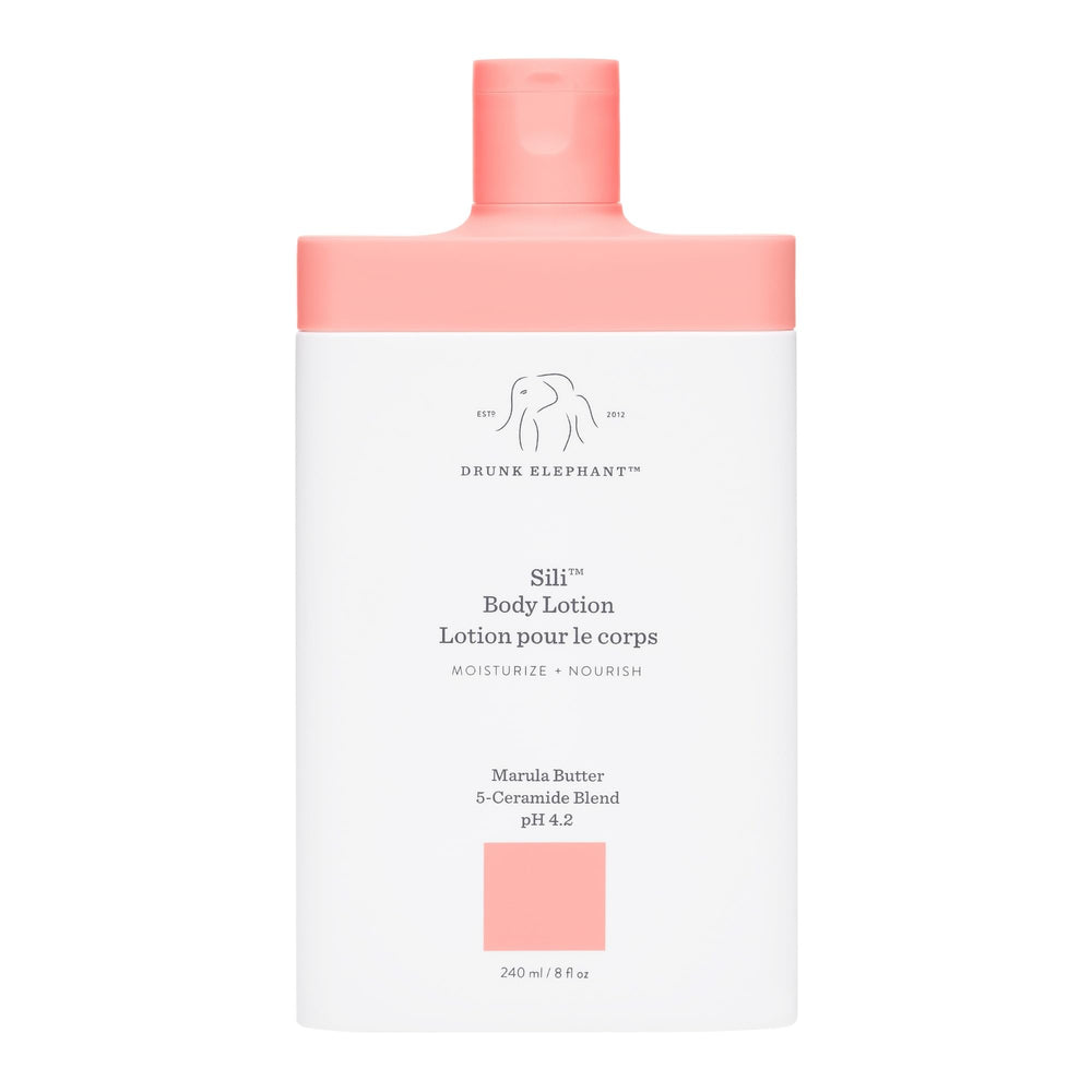 Drunk Elephant Sili Body Lotion flacon élégant offrant une hydratation légère pour peau sèche