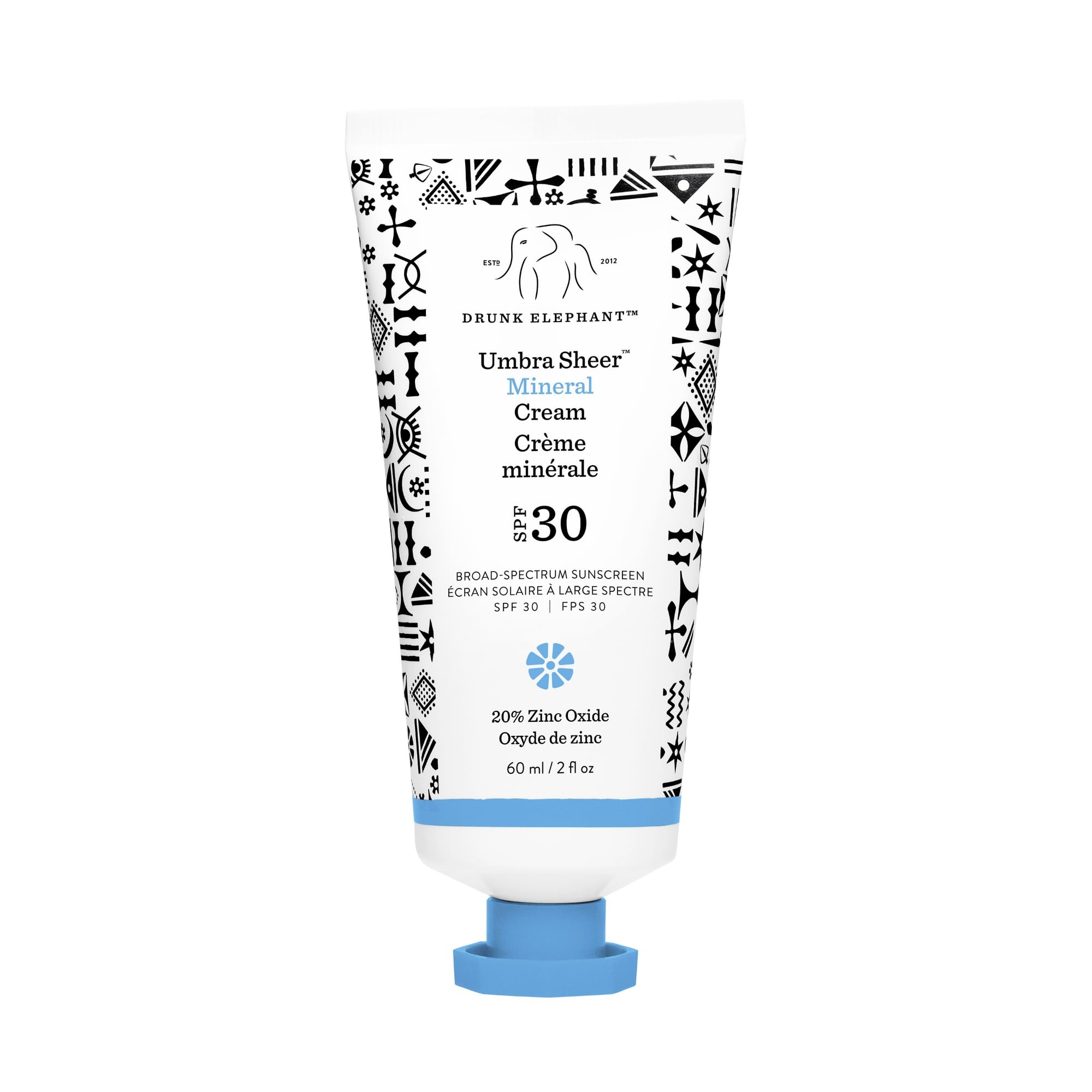 Drunk Elephant Umbra crema mineral ligera con SPF 30 para uso diario.