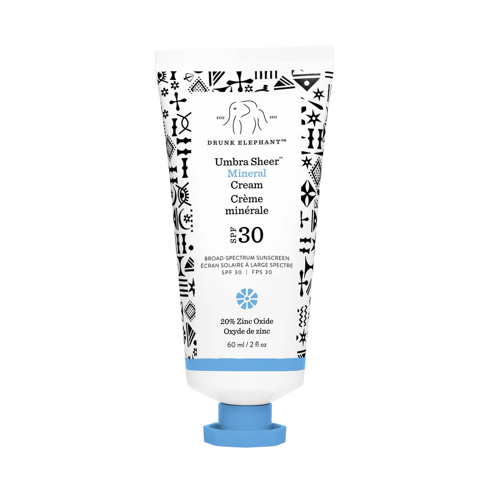 Drunk Elephant Umbra crema mineral ligera con SPF 30 para uso diario.