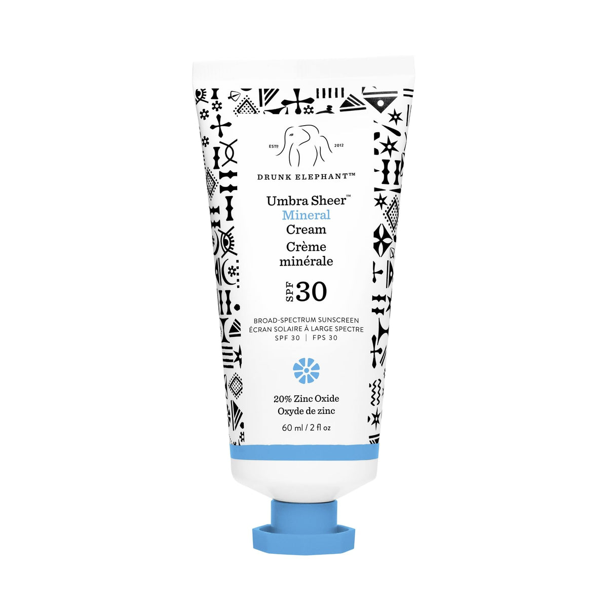 Drunk Elephant Umbra crema mineral ligera con SPF 30 para uso diario.