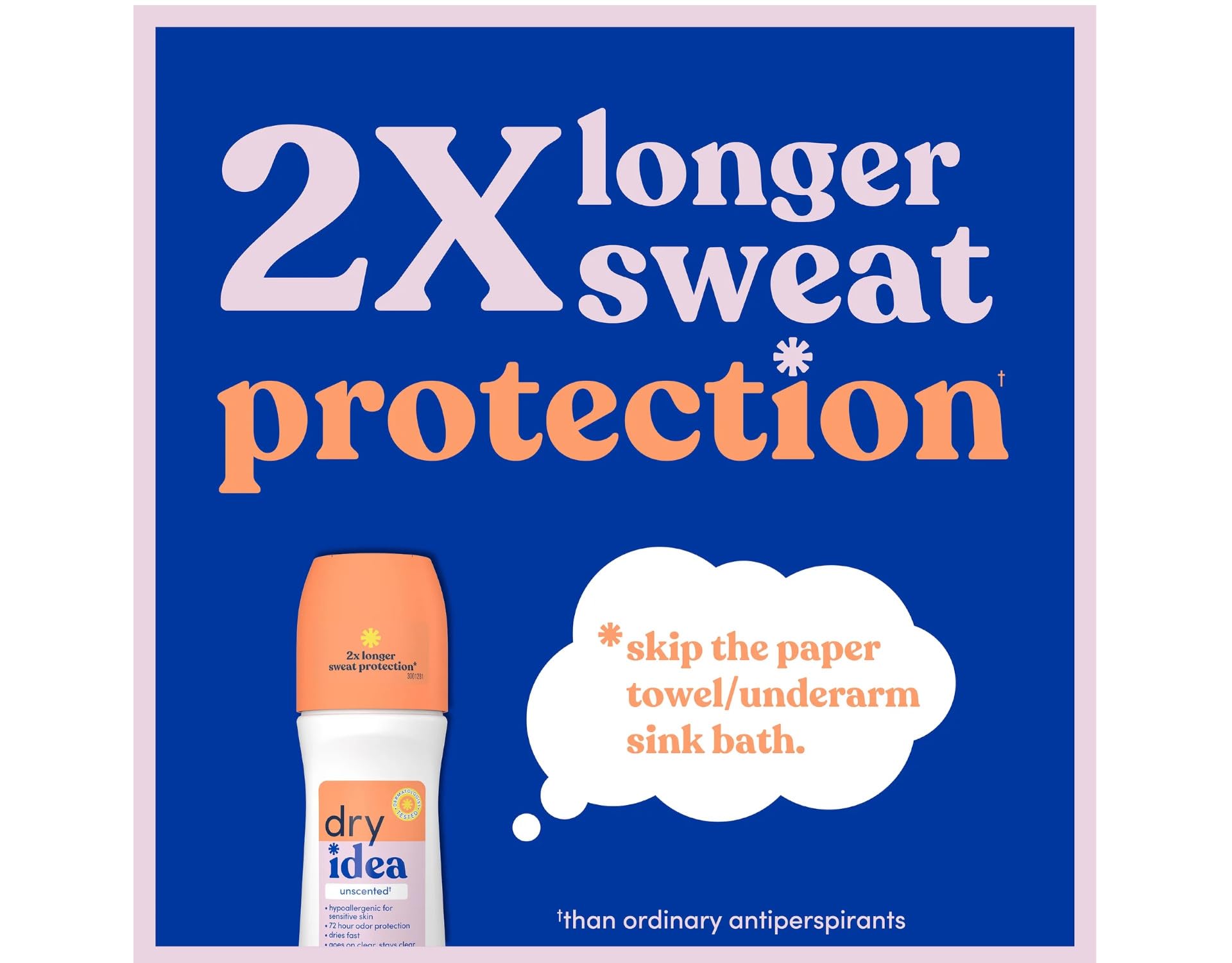 Dry Idea underarm application demonstrates light, fast-absorption formula.