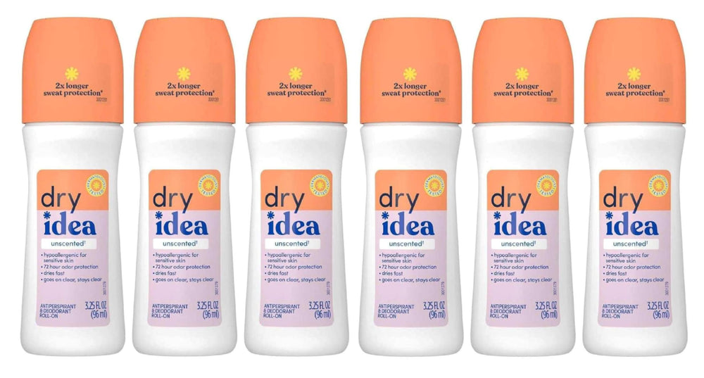 Desodorante Dry Idea roll-on sin fragancia, botella de 96 ml para uso diario sin irritación.