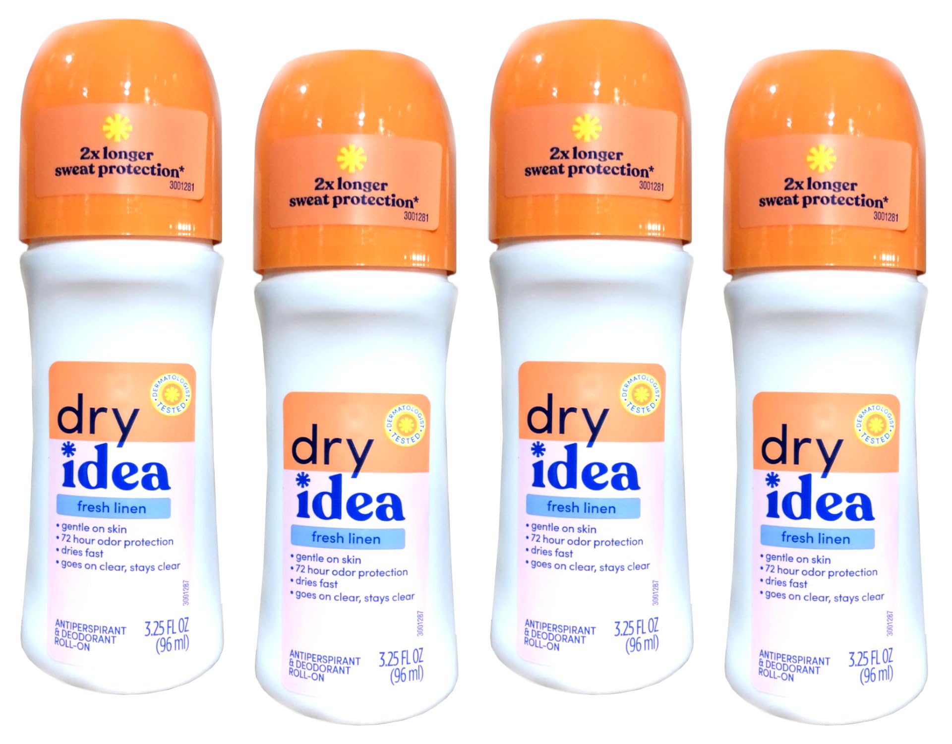 Dry Idea Frais Linge Roll-On bouteille visible, fraîcheur durable.