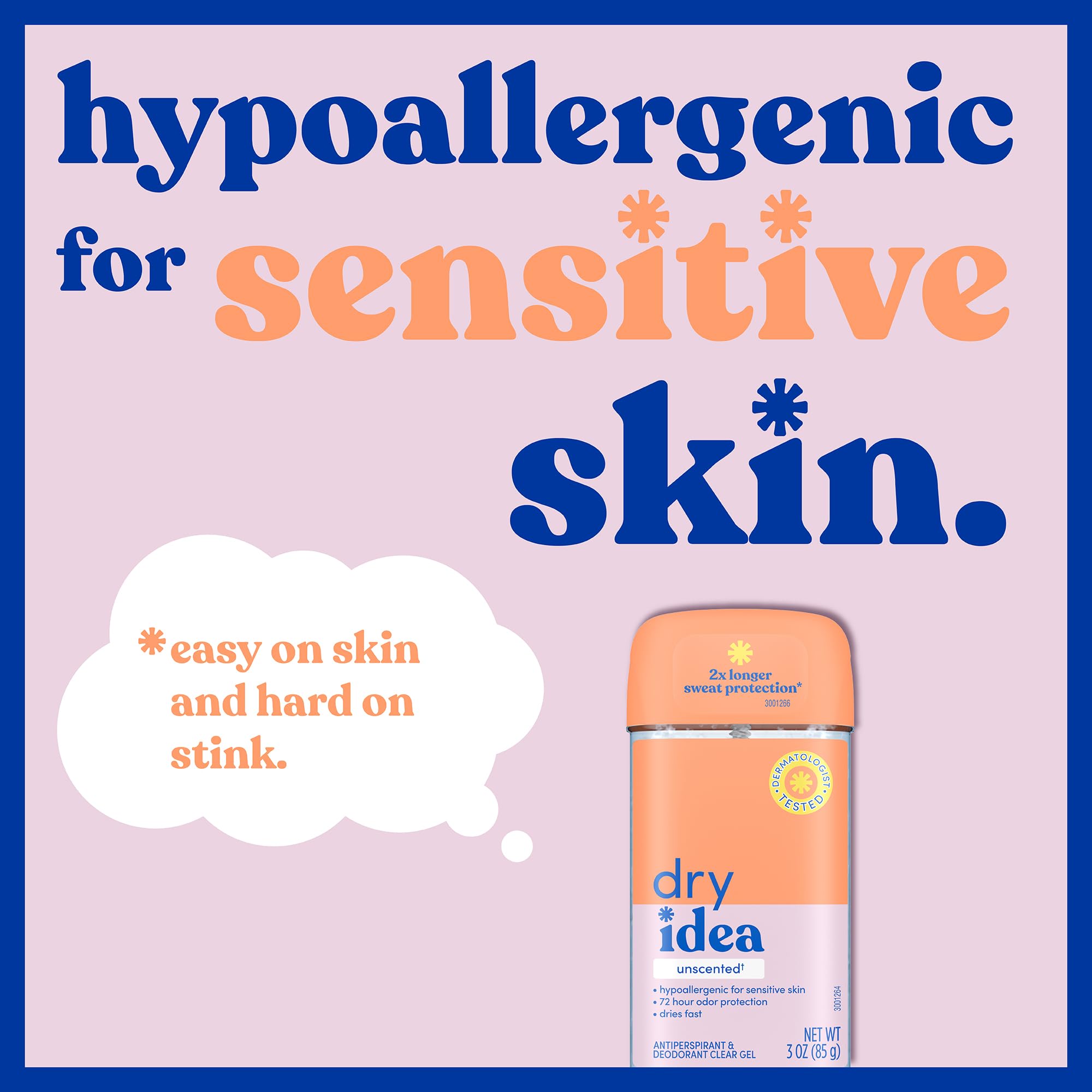 Dry Idea gel déodorant femme – hypoallergenique pour peaux sensibles.