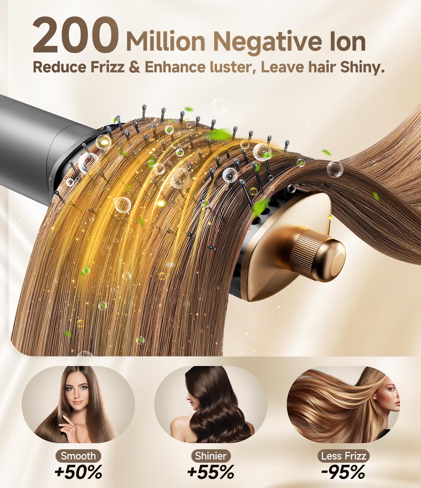 Dryhsip 8 en 1 peine-alisador para cabello liso y brillante.