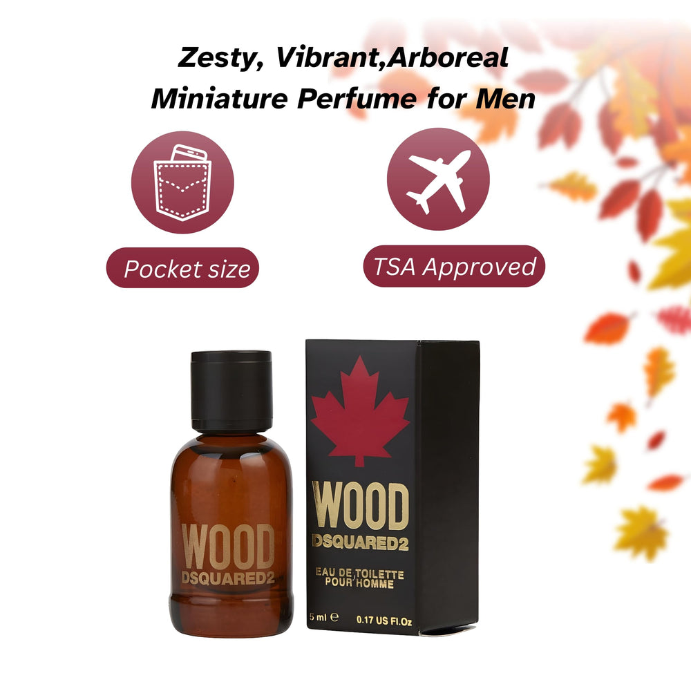 DSQUARED2 Wood Pour Homme Mini EDT: detalle de aroma con notas cítricas y amaderadas.