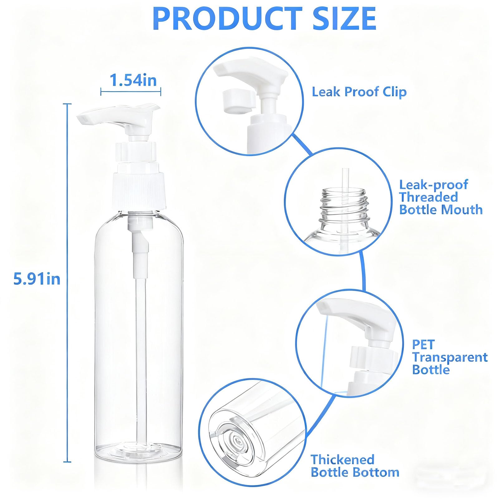 Envases DTDNZKN sin BPA de 100 ml para cosméticos.