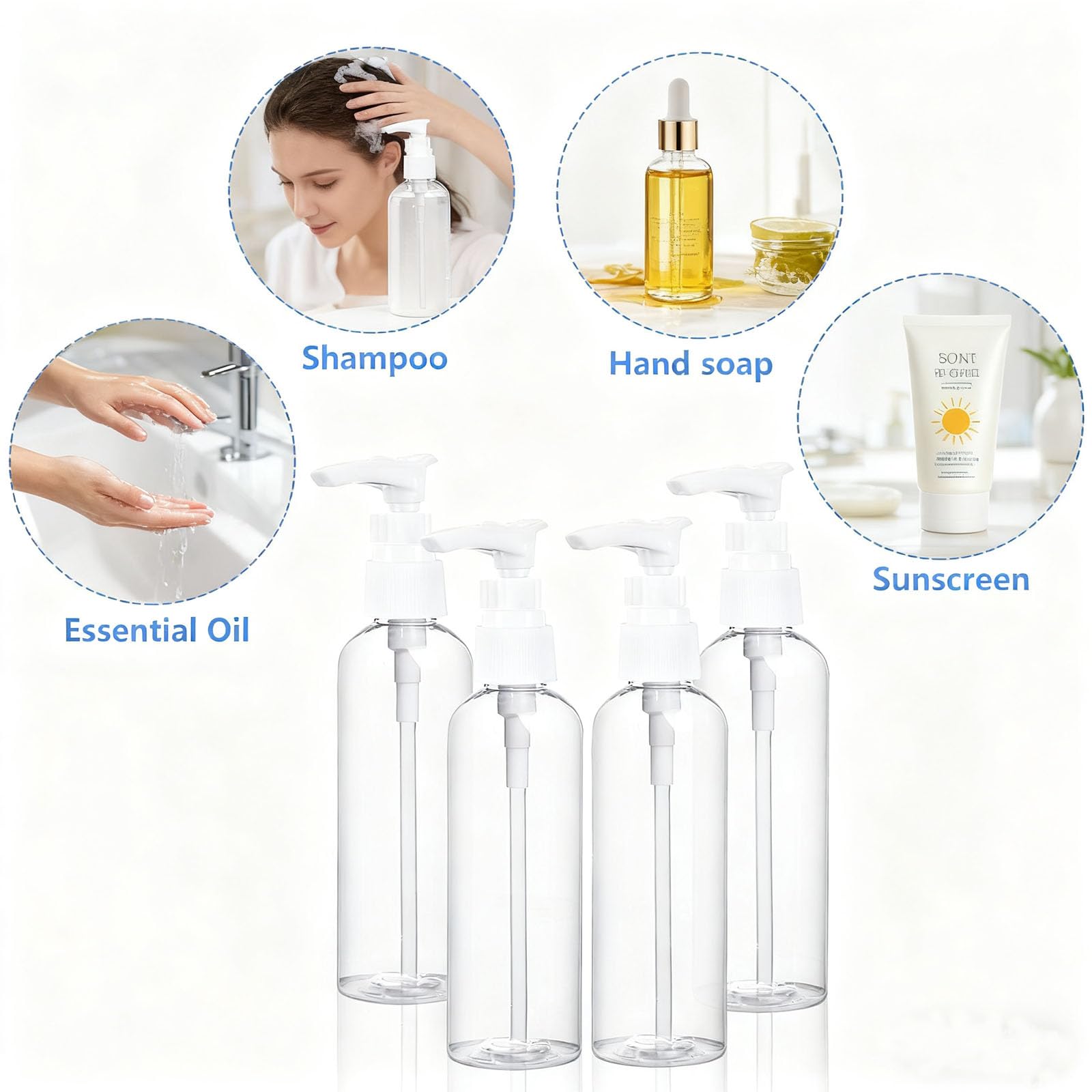 Pompas reutilizables DTDNZKN de 100 ml, fáciles de rellenar.