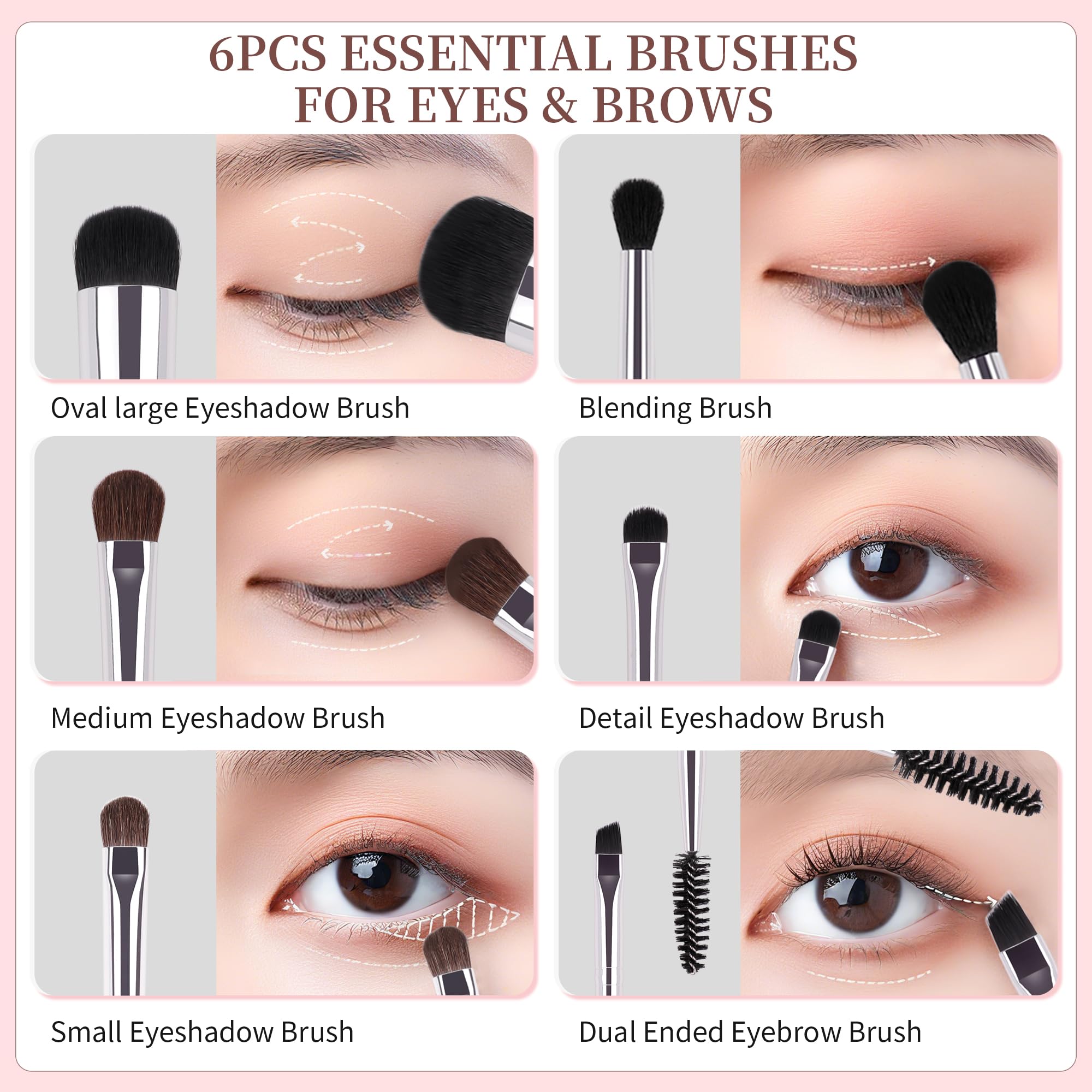 DUcare brocha difuminado para ojos, crea transiciones suaves y definidas.