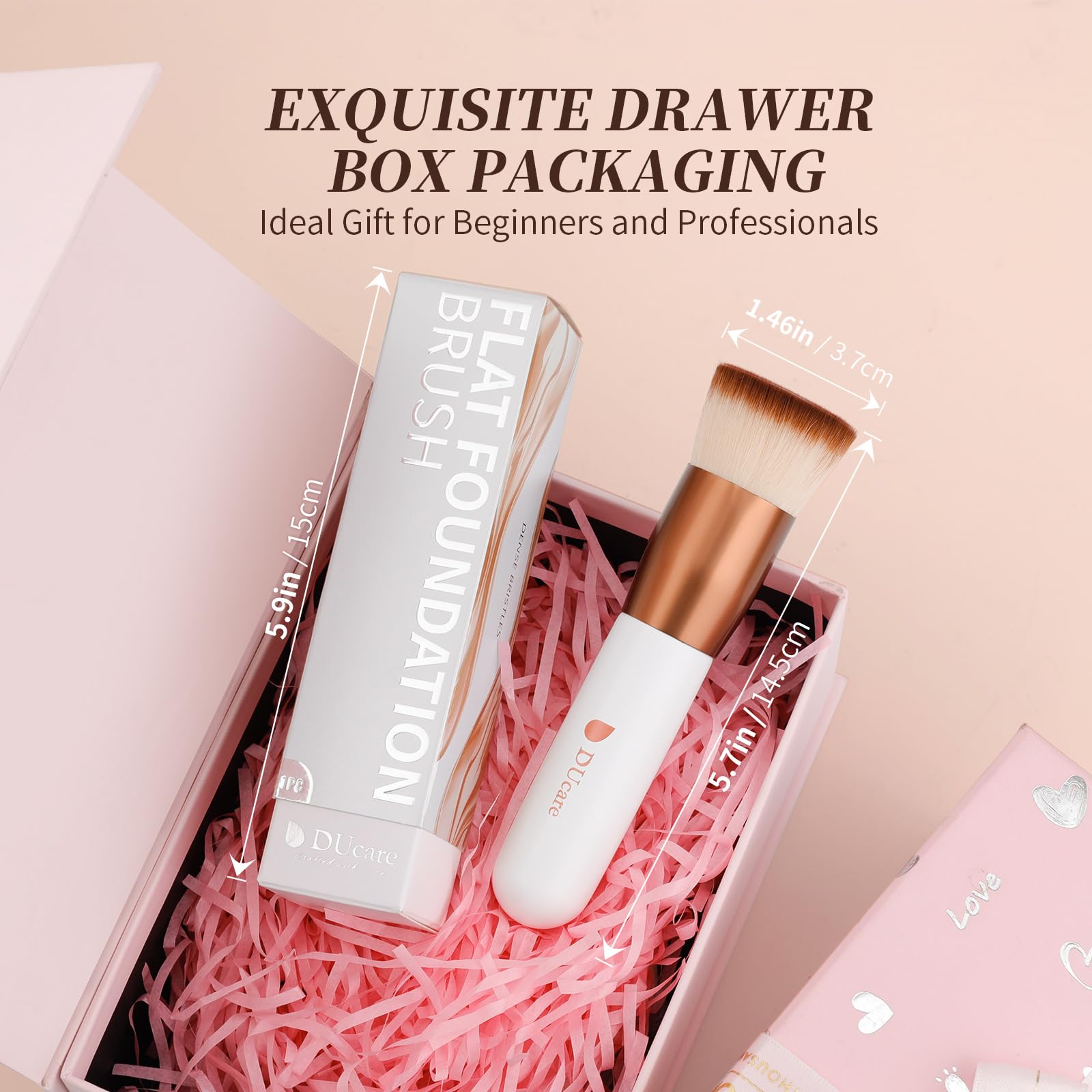 DUcare brocha de fibras sintéticas duraderas para uso diario de maquillaje.