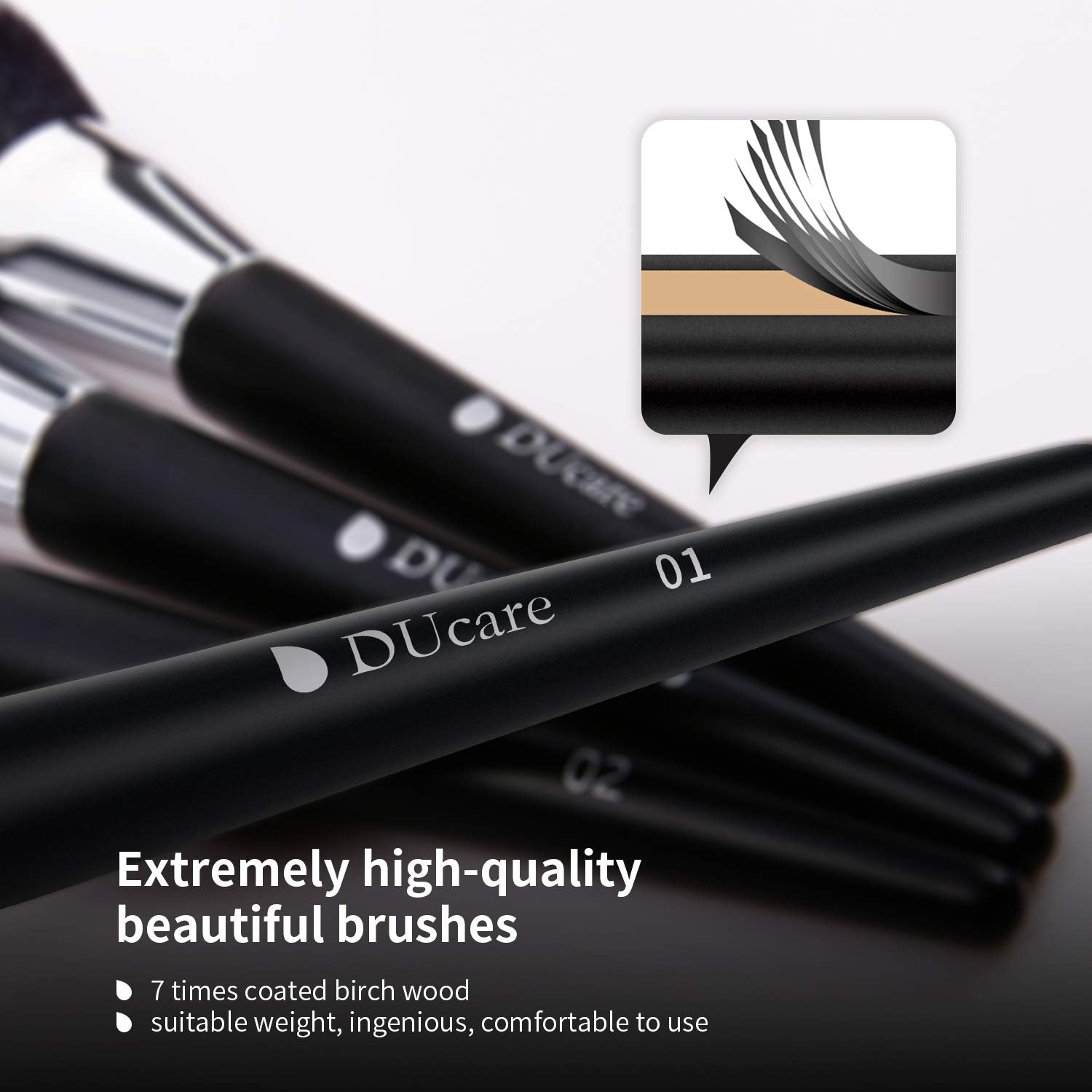 Pinceau blush DUcare, dépose précise et couleur harmonieuse.