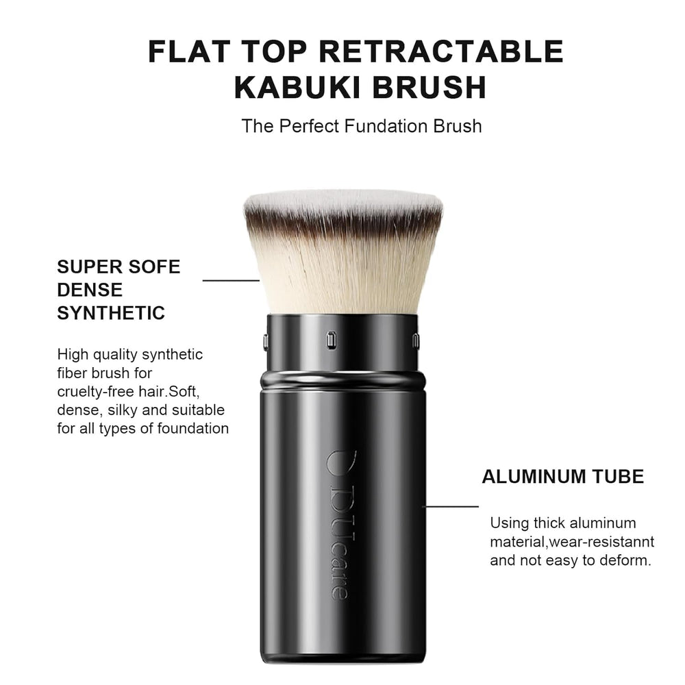 DUcare pincel kabuki retráctil para base crema ofrece mezcla uniforme.