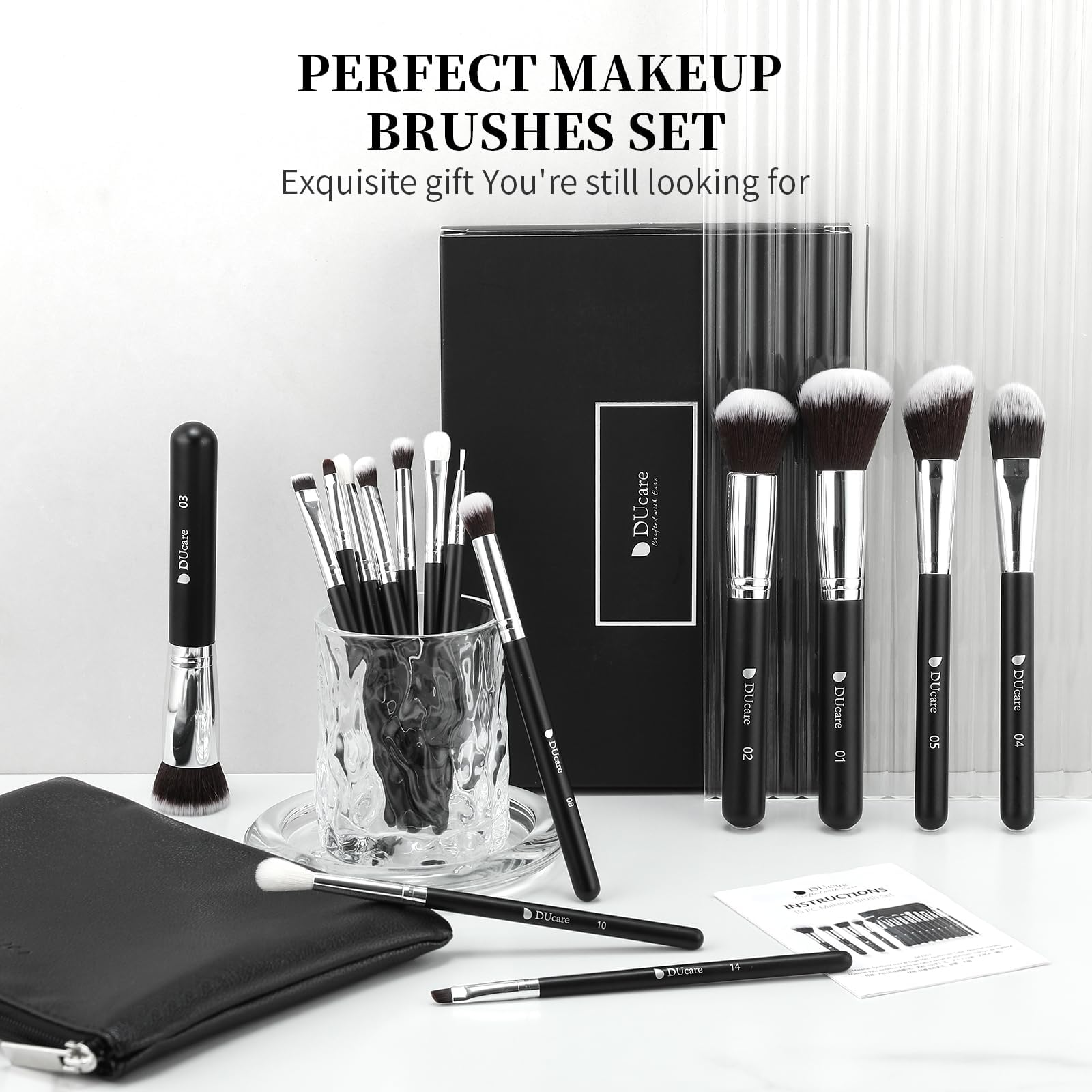 DUcare pinceles suaves con fibras de alta densidad para un look impecable