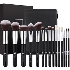 DUcare pinceles de maquillaje: conjunto de 15 piezas con bolsa para viaje