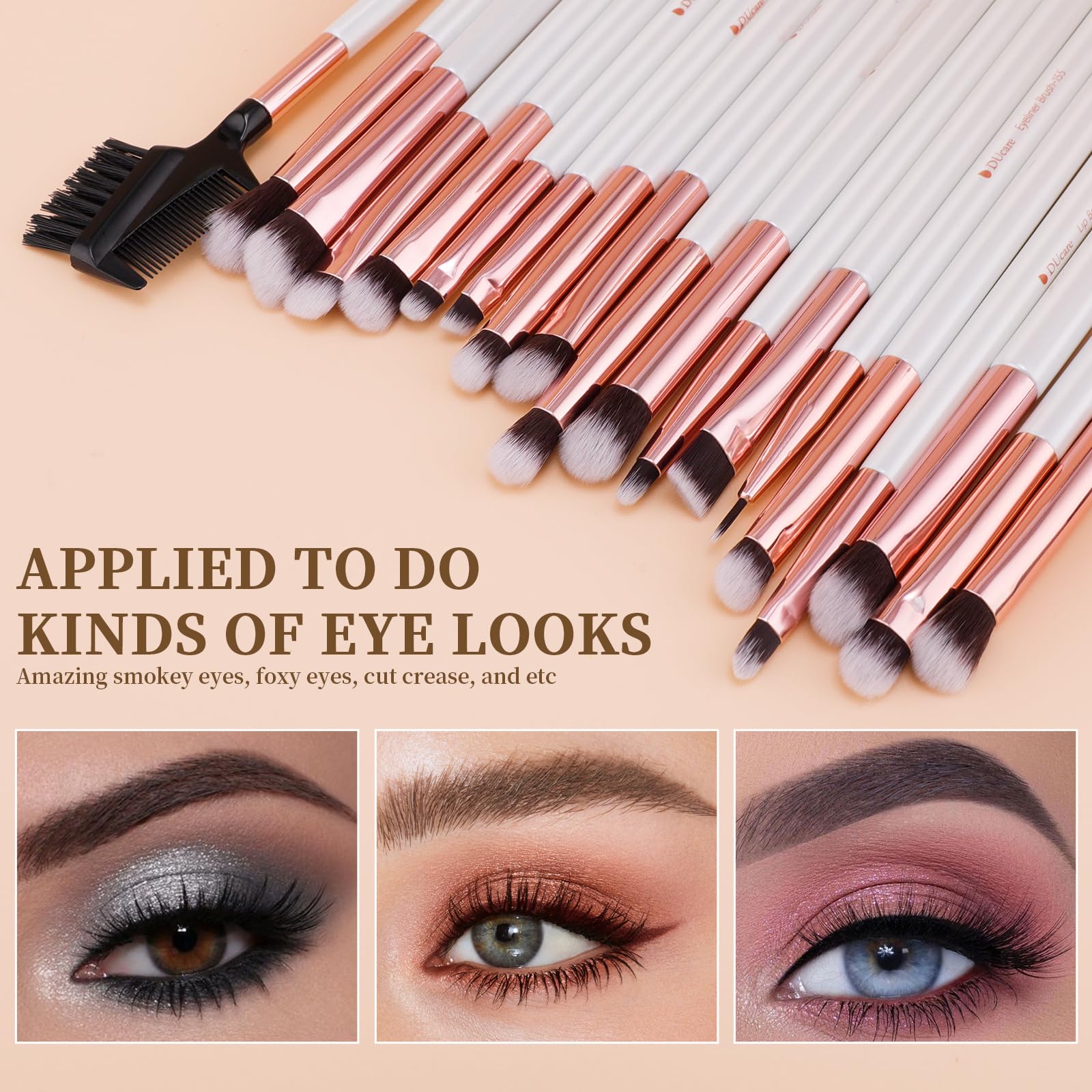 DUcare pinceles de ojos 19 piezas, precisión para sombras y delineado