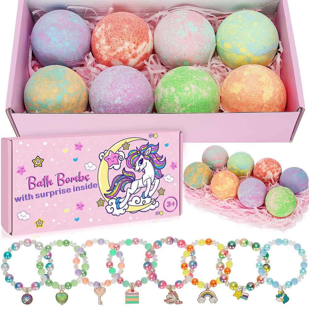 Duchong bombas de baño unicornio en pack de 8, regalo perfecto para niñas.