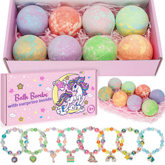 Duchong bombas de baño unicornio en pack de 8, regalo perfecto para niñas.