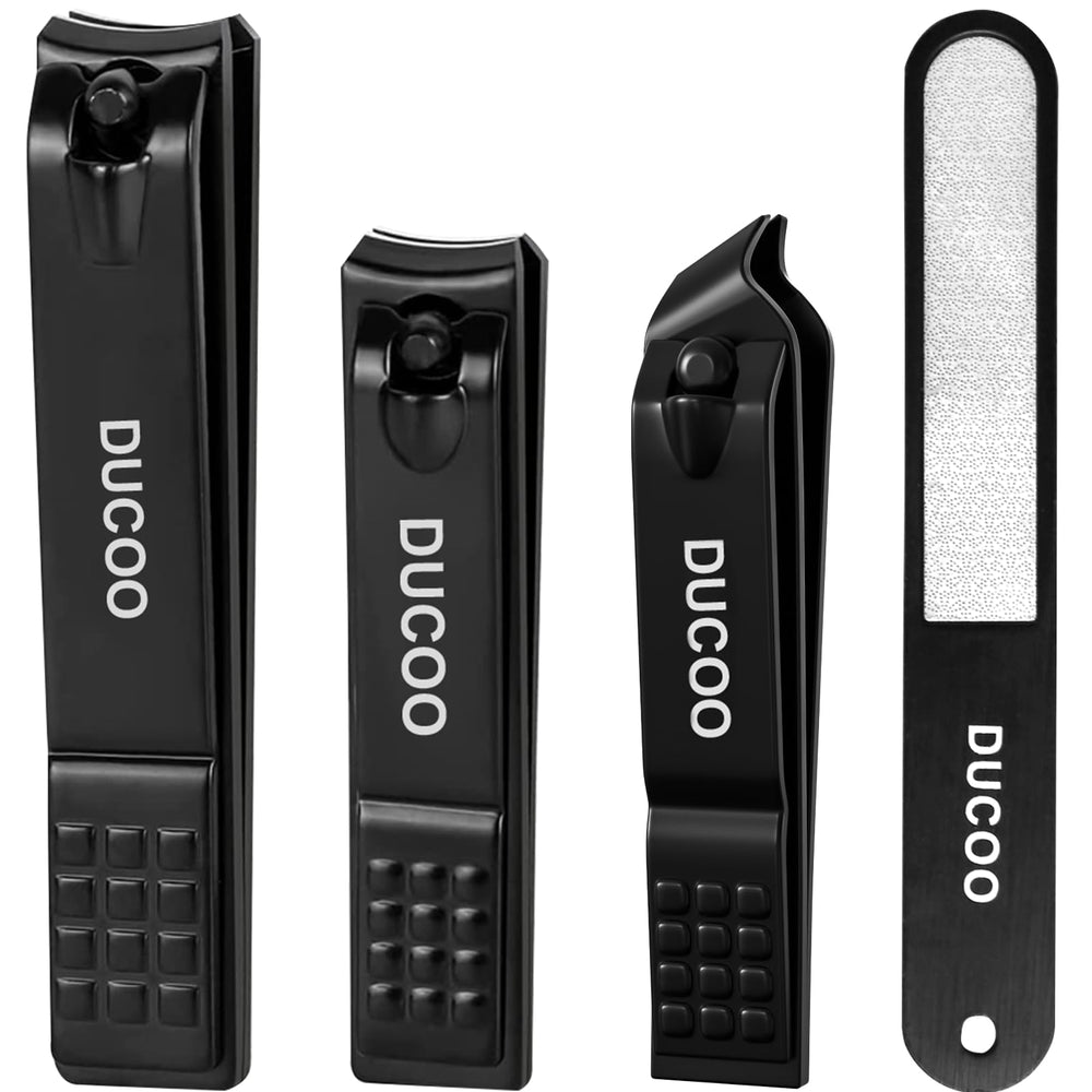 DUCOO cortauñas juego 4 piezas, conjunto completo para uñas de manos y pies